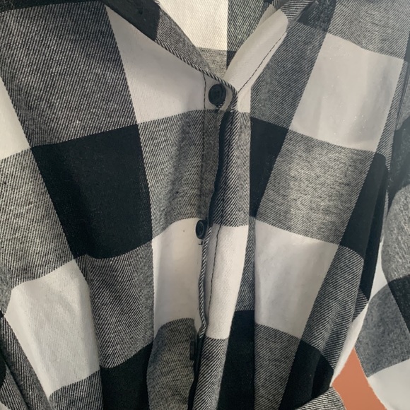 NEVER WORN plaid button up dress with front or back tie - Picture 4 of 4